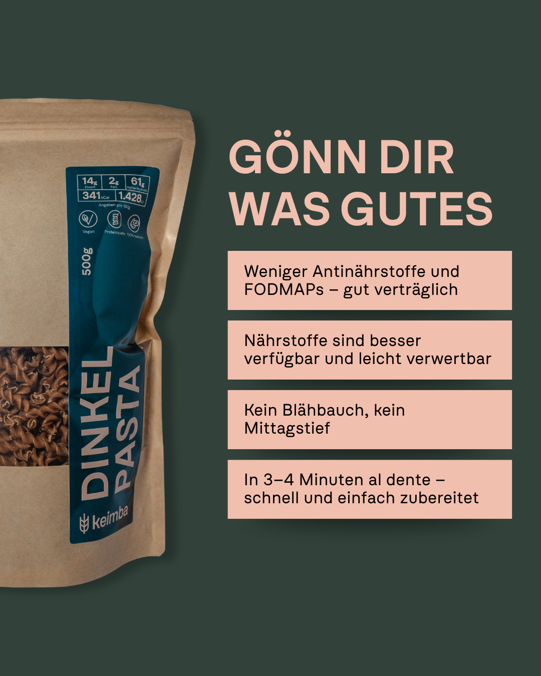 Gekeimte Dinkel Pasta