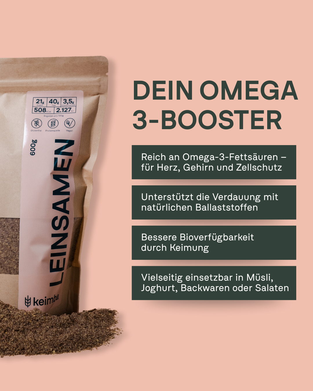 Gekeimte Leinsamen