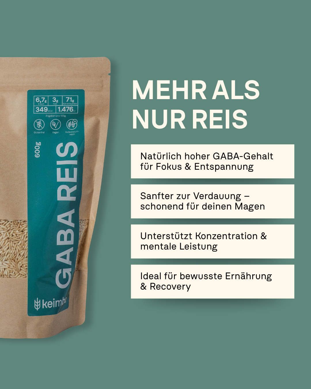 Gekeimter GABA Reis